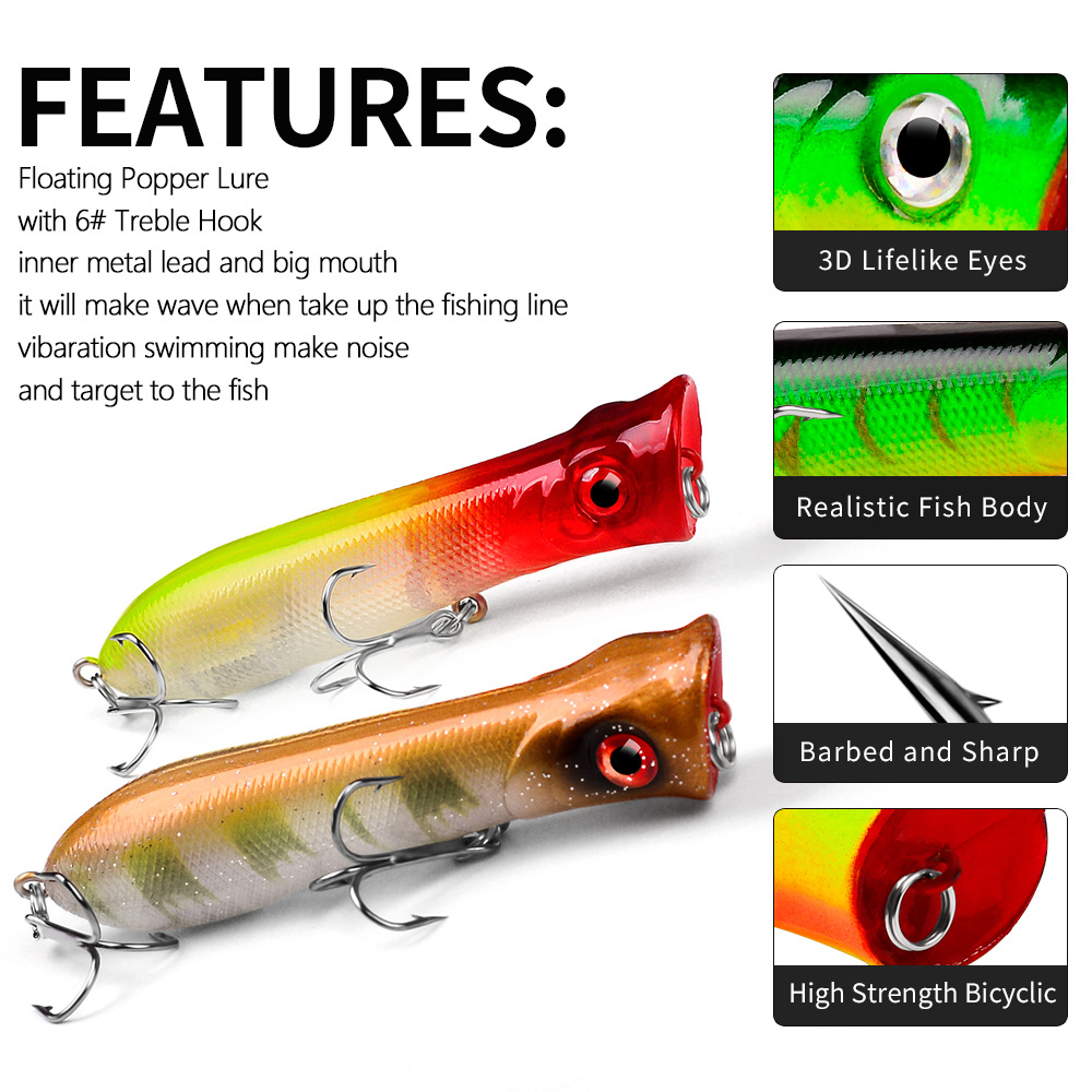 Topwater Popper Saltwater Fish - Fishing Lure Popper recension och pris