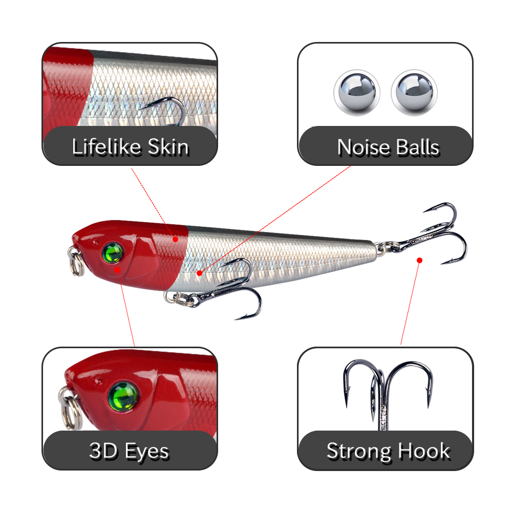 LINGYUE 1PCS Hard Pencil Fishi - Fishing Lure Topwater recension och pris