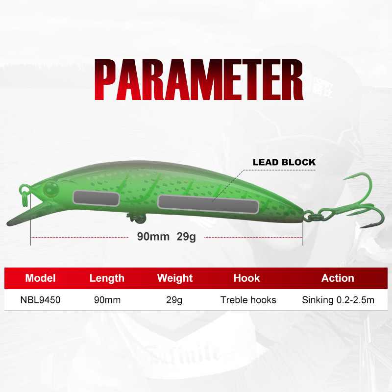 NOEBY Sinking Minnow Lure 90mm - Fishing Lure Jerkbait recension och pris